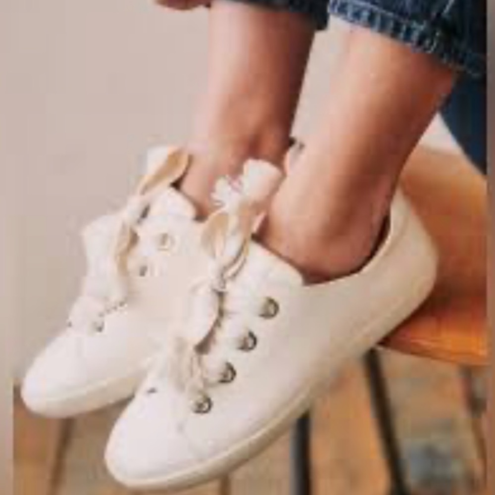 Sezane Jack Trainers Oeillets Ecru Size 37